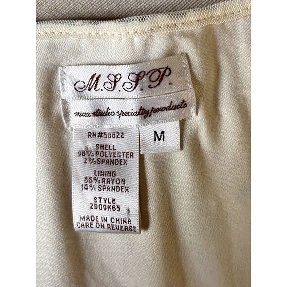 Max Studio Specialty Products Shift Dress Creme and Gray Floral Retro Size M - Picture 6 of 6